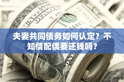 北京夫妻共同债务如何认定？不知情配偶要还钱吗？